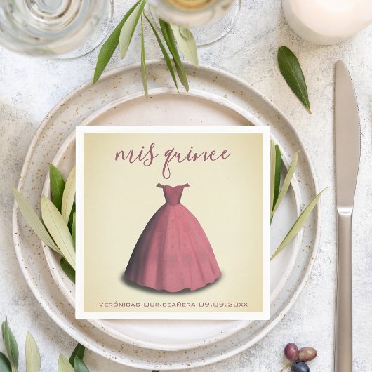 Vintage Dekoration der Quinceañera Mis Quitce Serviette