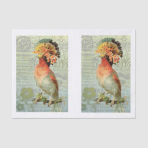 Vintage Dekoration Farbenfrohe Kunst Bird Seidenpapier