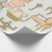 Vintage Dekoration mit antiken Möbeln Geschenkpapier (Ecke)