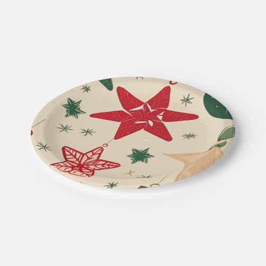 Vintage Dekoration Pappteller (Schrägansicht)