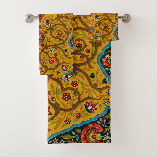 Vintage Dekoration Persischer Blumenkunst Badhandtuch Set (Insitu)