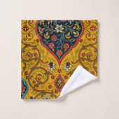 Vintage Dekoration Persischer Blumenkunst Badhandtuch Set (Waschlappen)