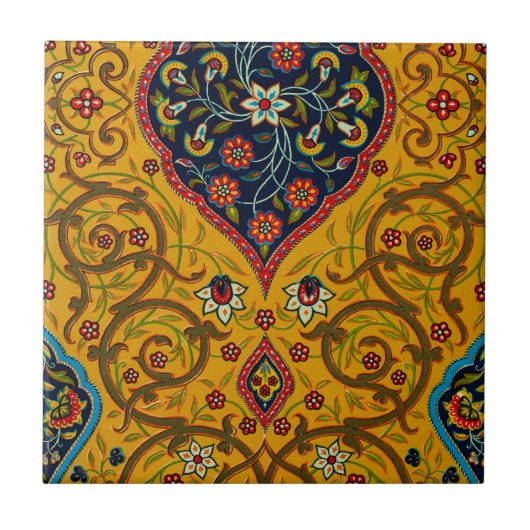 Vintage Dekoration Persischer Blumenkunst Fliese (Vorderseite)