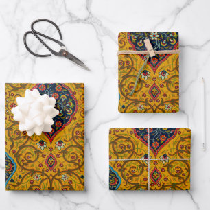 Vintage Dekoration Persischer Blumenkunst Geschenkpapier Set