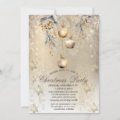 Vintage Dekorationen der Baumzweige Schneeflocken  Einladung (Vorderseite)