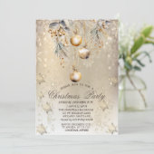 Vintage Dekorationen der Baumzweige Schneeflocken  Einladung (Stehend Vorderseite)