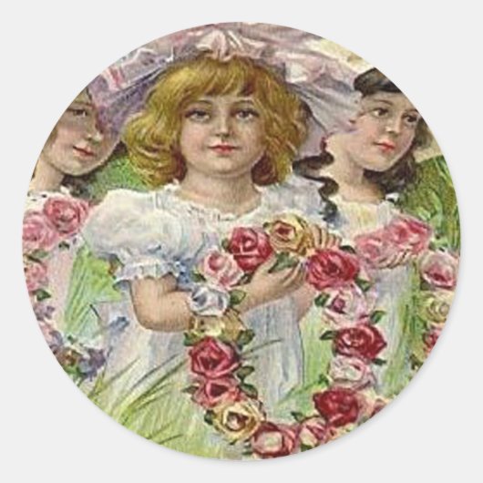 Vintage Dekorationstage Runder Aufkleber (Vorderseite)