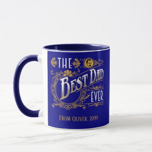 Vintage-Dekorativ Der beste Vater überhaupt blau g Tasse