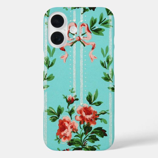 Vintage dekorative Blume, Retro-Muster Case-Mate iPhone Hülle (Rückseite)