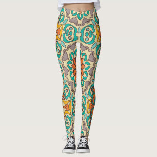 Vintage dekorative Elemente: nahtloser orientalisc Leggings
