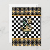 Vintage Dekorative Kronen und Rose Postkarte (Vorne/Hinten)