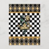 Vintage Dekorative Kronen und Rose Postkarte (Vorderseite)