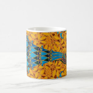 Vintage Dekorative Kunststil Pfauen und Baum Kaffeetasse