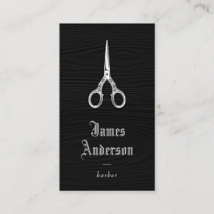 Vintage-Dekorative-männliche-Friseur-Visitenkarte Visitenkarte