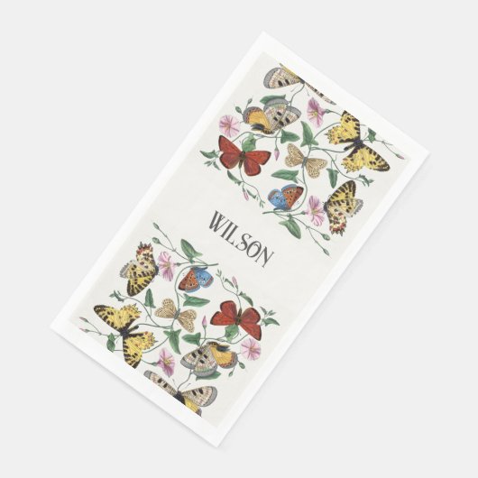 Vintage dekorative Schmetterlinge Serviette (Ecke)