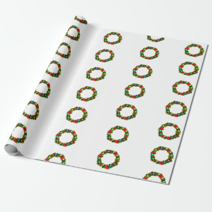 Vintage-Dekorativer-Weihnachts-Kranz Geschenkpapier