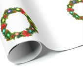 Vintage-Dekorativer-Weihnachts-Kranz Geschenkpapier (Rolleneckpunkt)