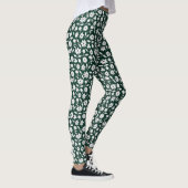 Vintage-Dekoratives dichtes Blumenmuster Leggings (Rechts)