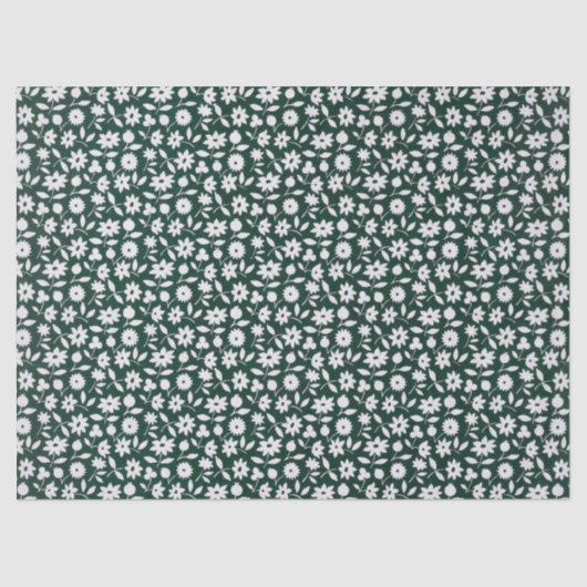 Vintage-Dekoratives dichtes Blumenmuster Seidenpapier (Vorderseite)