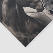 Vintage Dekoupage für Schwarz-Weiß-Pferde Seidenpapier (Ausschnitt)