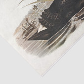 Vintage Dekoupage von Black Swan Seidenpapier (Ausschnitt)