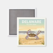 Vintage Delaware Magnet (Vorderseite/Rückseite)