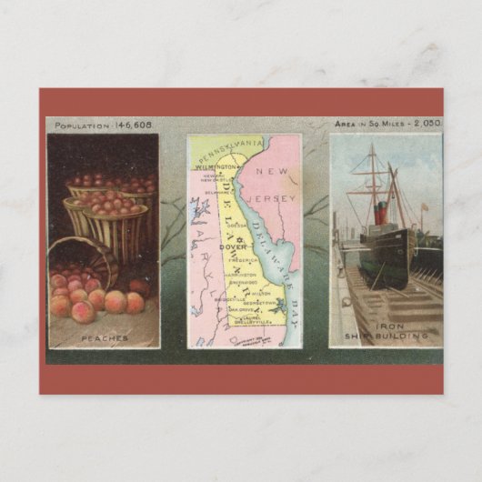Vintage Delaware Postkarte (Vorderseite)