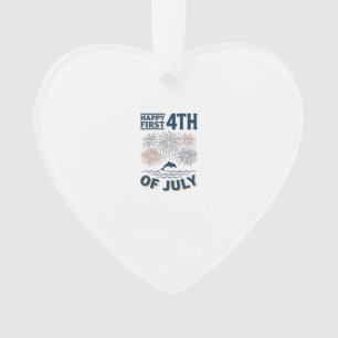 Vintage-Delfin 4. Juli Feuerwerk-Shirt-Design Ornament