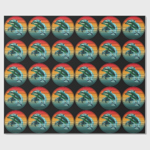 Vintage-Delfin-Ozean-Meereskreatur-Delfine Geschenkpapier
