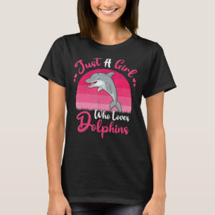 Vintage Delphin Fisch Ein Mädchen Liebe Dolphi T-Shirt