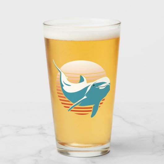 Vintage Delphin Glas (Vorne (Gefüllt))
