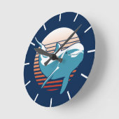 Vintage Delphin Runde Wanduhr (Winkel)