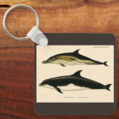 Vintage Delphine, Meerestiere und Säugetiere Schlüsselanhänger (Vorderseite)