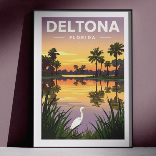 Vintage Deltona Florida Poster