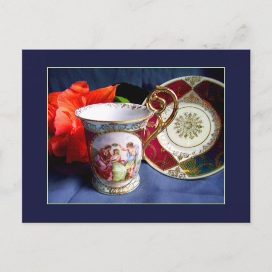 Vintage Demitasse Postkarte (Vorderseite)