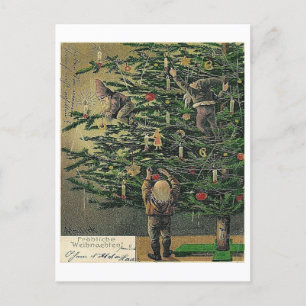 Vintage "Den Weihnachtsbaum schmücken" Mailick Feiertagspostkarte