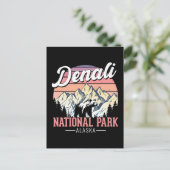 Vintage Denali National Park – Alaska Travel Postkarte (Stehend Vorderseite)