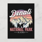 Vintage Denali National Park – Alaska Travel Postkarte (Vorderseite)