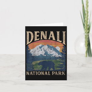 Vintage Denali National Park Retro Mount Für Männe Karte