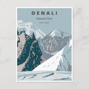 Vintage Denali-Nationalpark Alaska Mount Hunter Postkarte