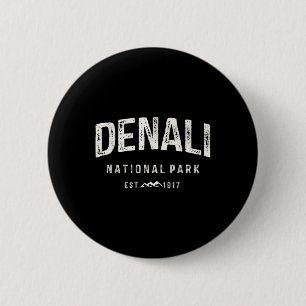 Vintage Denali-Nationalpark Berge Natur Retro Button