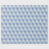 Vintage Denim Blue Creamy White Patchwork Geschenkpapier (Flach)
