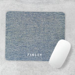 Vintage Denim Blue Jeans Look Mousepad<br><div class="desc">A simple stylish custom design with a modern minimalist block typography monogram name in white on faux denim printed background. The monogram name can easily be personalized to make a design as unique as you are! The perfectly personal gift or accessory for any occasion!</div>