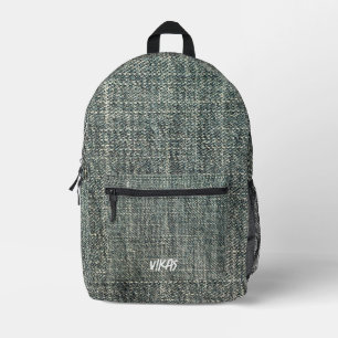 Vintage-Denim-Gray-Jeans-Look Bedruckter Rucksack