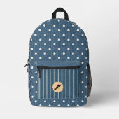 Vintage Denim-Print Dots Stripes Plaid Bedruckter Rucksack (Vorderseite)