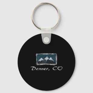 Vintage Denver Colorado Winterspaß beim Skifahren Schlüsselanhänger
