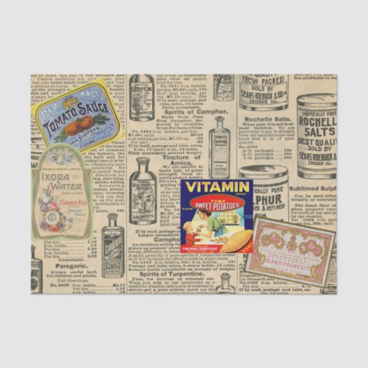 Vintage deoupage Ephemera Kataloganzeigen Seidenpapier (Vorderseite)