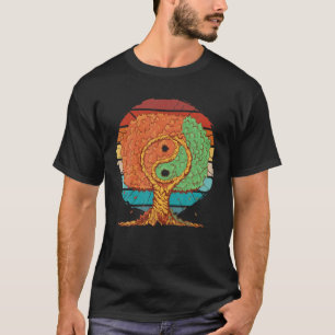 Vintage Der Baum Des Lebens Mit Dem Yin-Yang-Symbo T-Shirt