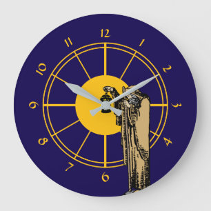 Vintage "Der Einsiedler" Tarot-Kartenvorlage Große Wanduhr