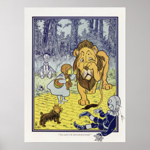 Vintage Der Zauberer von Oz Dorothy und Feiger Löw Poster